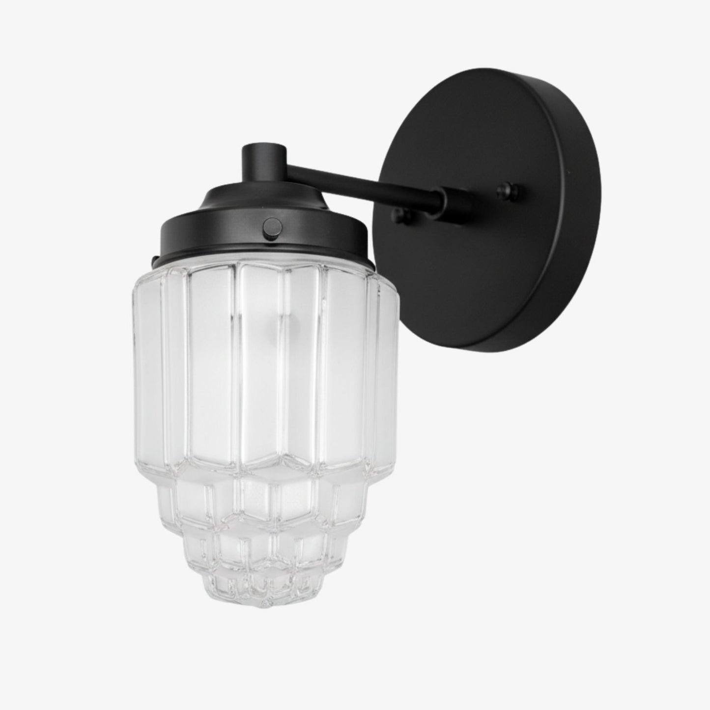 Tierlux Glass Vanity Light - Art Deco Bathroom Fixture with Skyscraper Shades