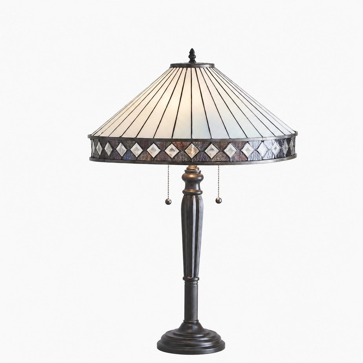 TF Fargo Geometric Art Deco Tiffany Floor Lamp for Living Room Corner Lighting