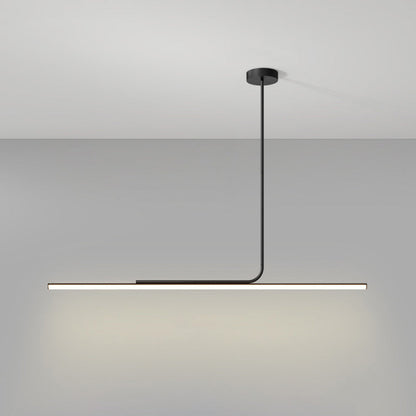 Schlanke asymmetrische lineare Pendelleuchte Schwarz-Weiß-Finish Deckenleuchte