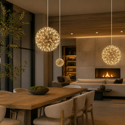 Silver Spark Ball Pendant Light