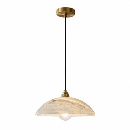 Alariv Elegant  Alabaster Dome Pendant Light - Modern Stone Lighting for Dining or Living