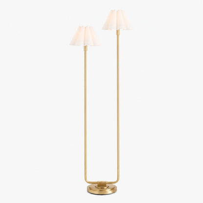 Capirise Stehlampe mit goldfarbenem gewelltem Schirm – Moderne Metallbeleuchtung fürs Schlafzimmer