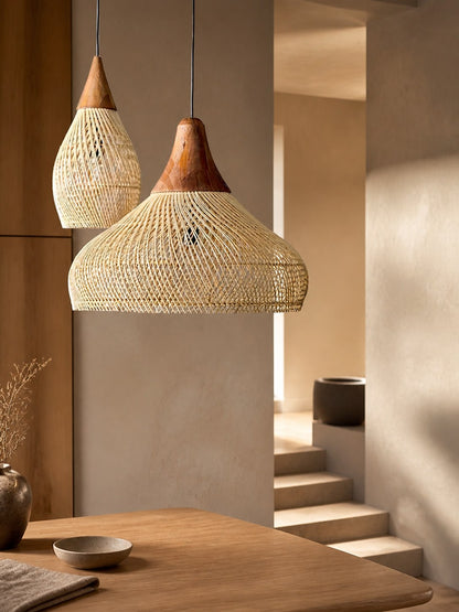Harp Braided Rattan Pendant Lamp