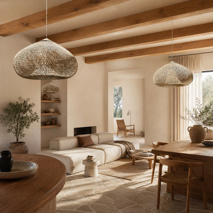 Harp Braided Rattan Pendant Lamp
