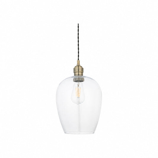 Clarione Height-Adjustable Glass Pendant Light - Classic Art Deco Light