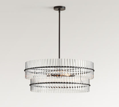Lumora Crystal Pendant Light – Elegant Tumbled Brass & Cut Glass