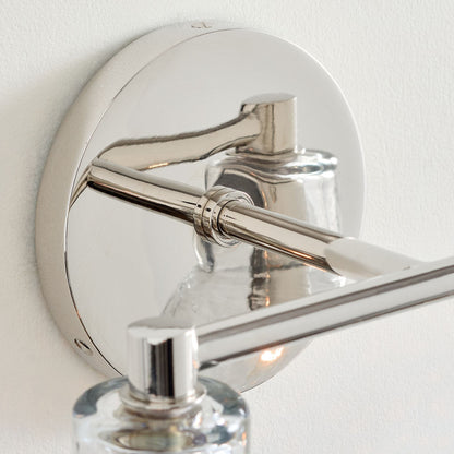 Glavira Recycled Glass Double Sconce - Indoor Brass Wall Lighting