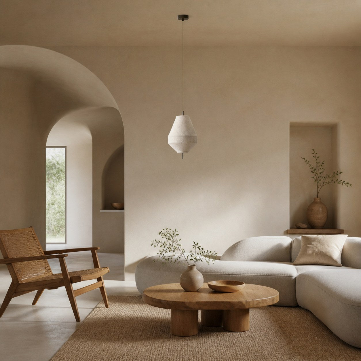 Zalen Layered Linen Pendant – Bronze Ceiling Light for Living & Dining