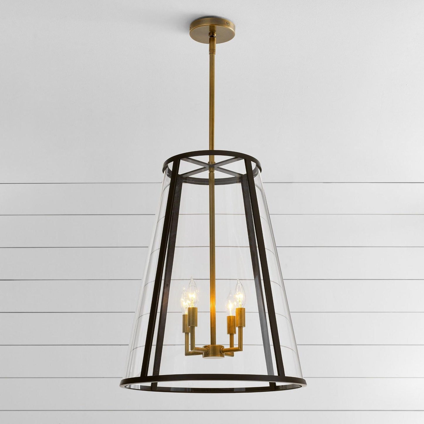Ferrix Outdoor Lantern Pendant Lamp – Industrial Glass and Iron Design for Modern Spaces