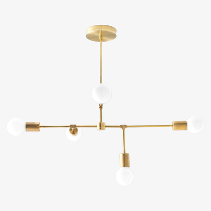 Mobilux Line 5 Light Chandelier - Modern Ceiling Hanging Lamp for Dining Room