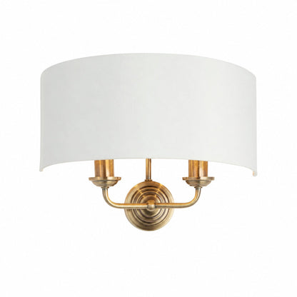 Tela Classic Wall Sconce with Fabric Shade – Elegant Metal Finish Wall Light for Living Room / Bedroom