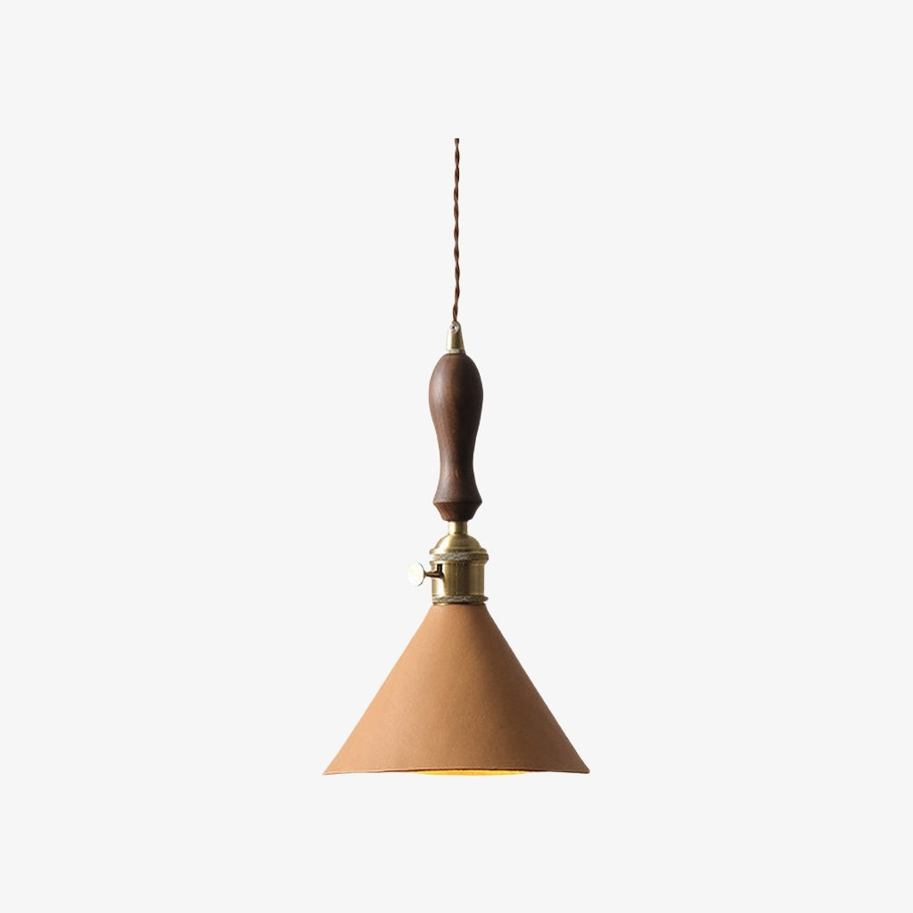 Modern Minimalist Leather Shade Pendant Light