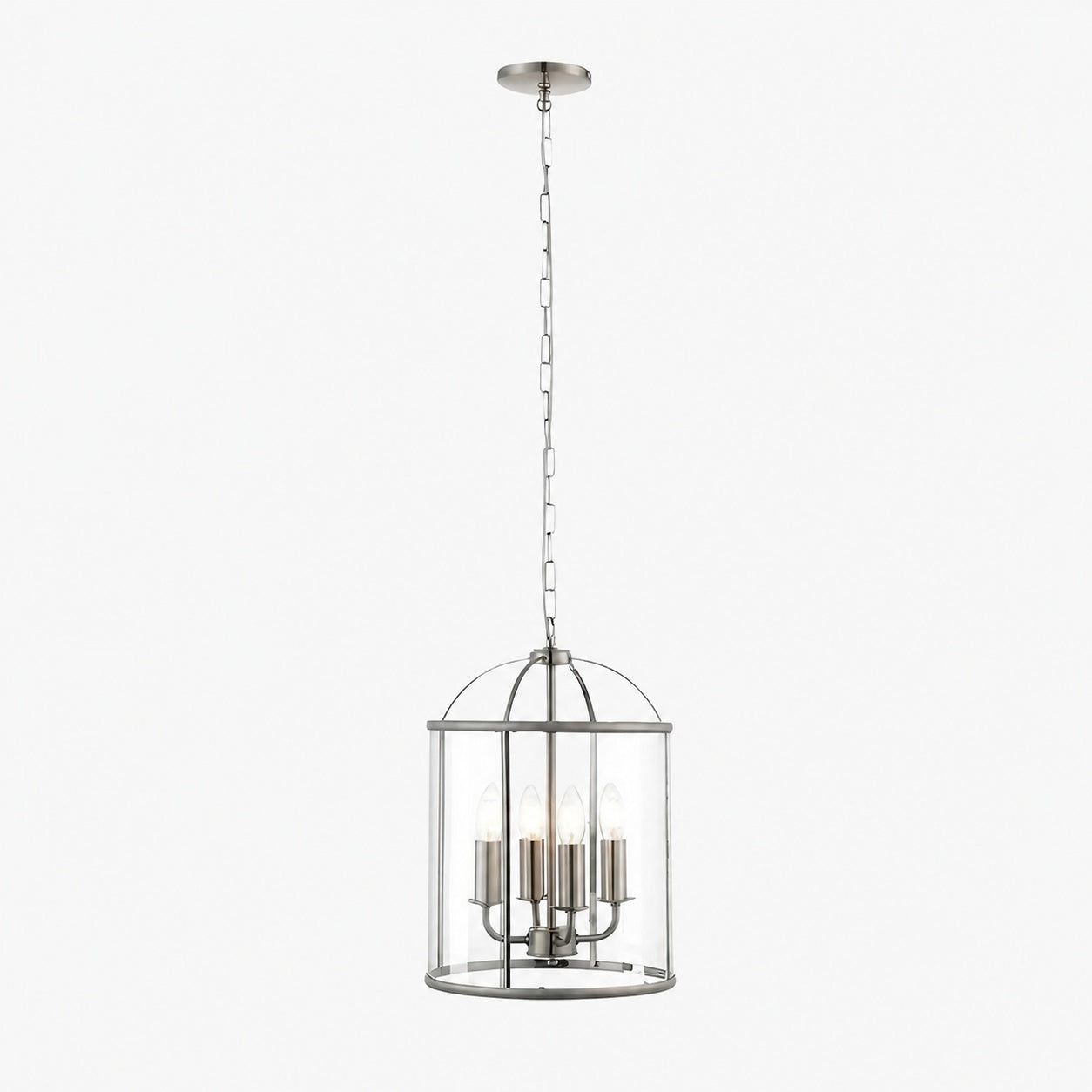 Luxvana Bell Shaped Glass Pendant Light - Industrial Metal Lantern Design Fixture for Kitchen
