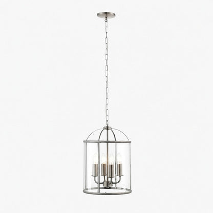 Luxvana Bell Shaped Glass Pendant Light - Industrial Metal Lantern Design Fixture for Kitchen