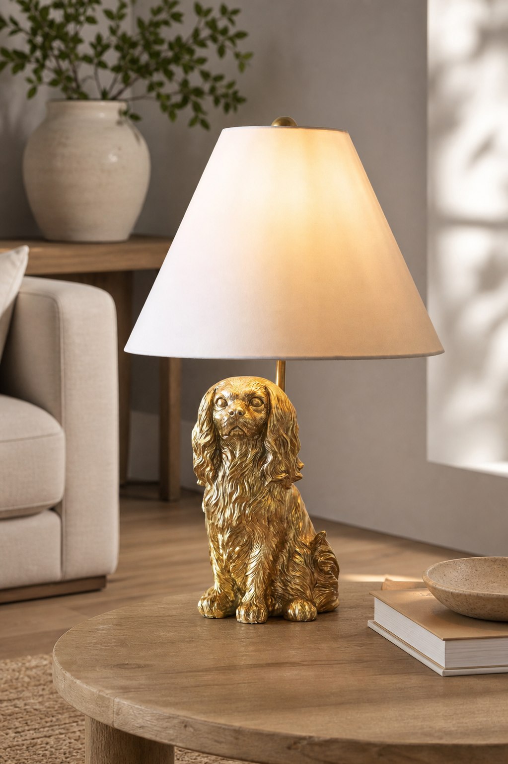 Pawdia Einzigartige Tischlampe – Dekorative Keramik-Tier-Nachttischlampe