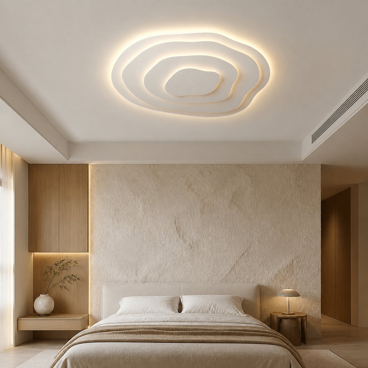 Aeris Mimir Wellenförmige Acryl-Deckenleuchte, moderne minimalistische Aufbauleuchte für Wohnzimmer und Schlafzimmer