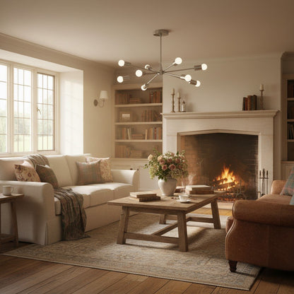 Mobilux Line Modern Chandelier - Mid Century Ceiling Light Fixture