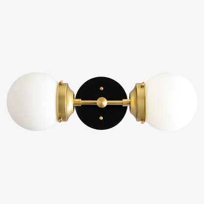 Lumio Globe Modern Geometric Sconce - Two Light Bathroom Vanity Lighting