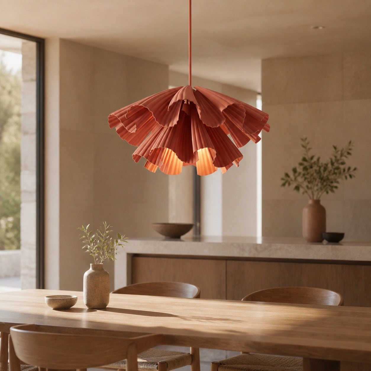 Elora Plastic Pendant Lamp – Lightweight Modern Design for Bedrooms or Living Rooms