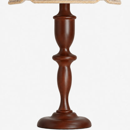 Vintage Fabric Table Lamp with Scalloped Shade