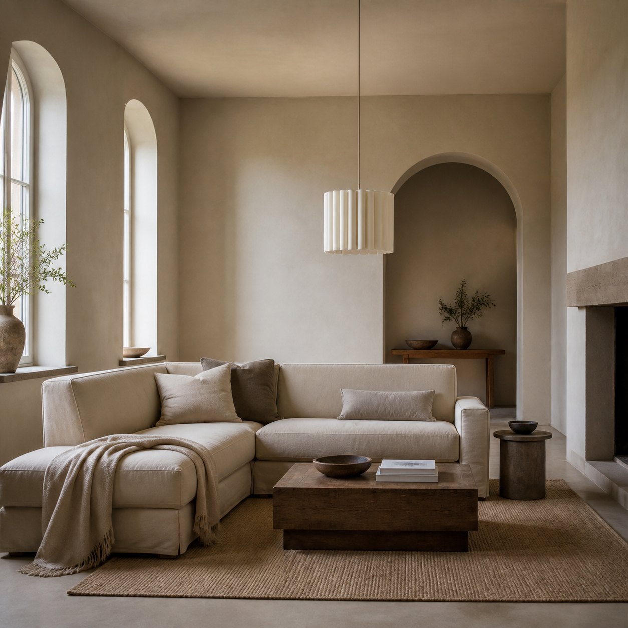 Velura Pendant Lamp - Beige Linen Shade for Dining and Living