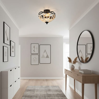 Rustibea Beaded Dome Ceiling Light – Vintage Country for Kitchen