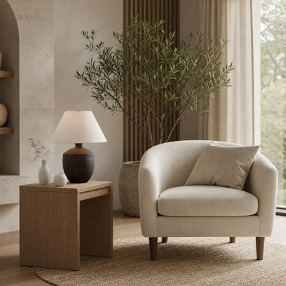 Ceruna Modern Ceramic Table Lamp – Sculptural Body Clean Finish for Entryway and Lounge