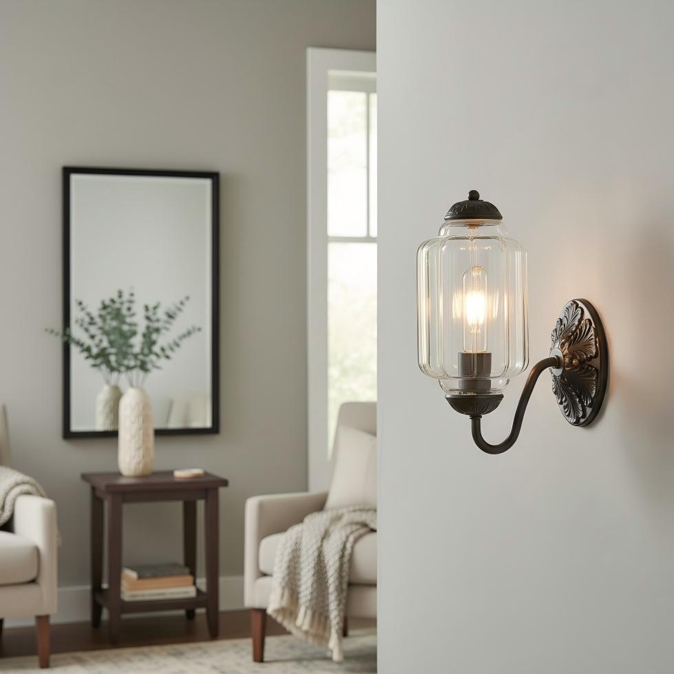 Eloise Glass Sconce - Vintage Milk Glass Wall Lamp