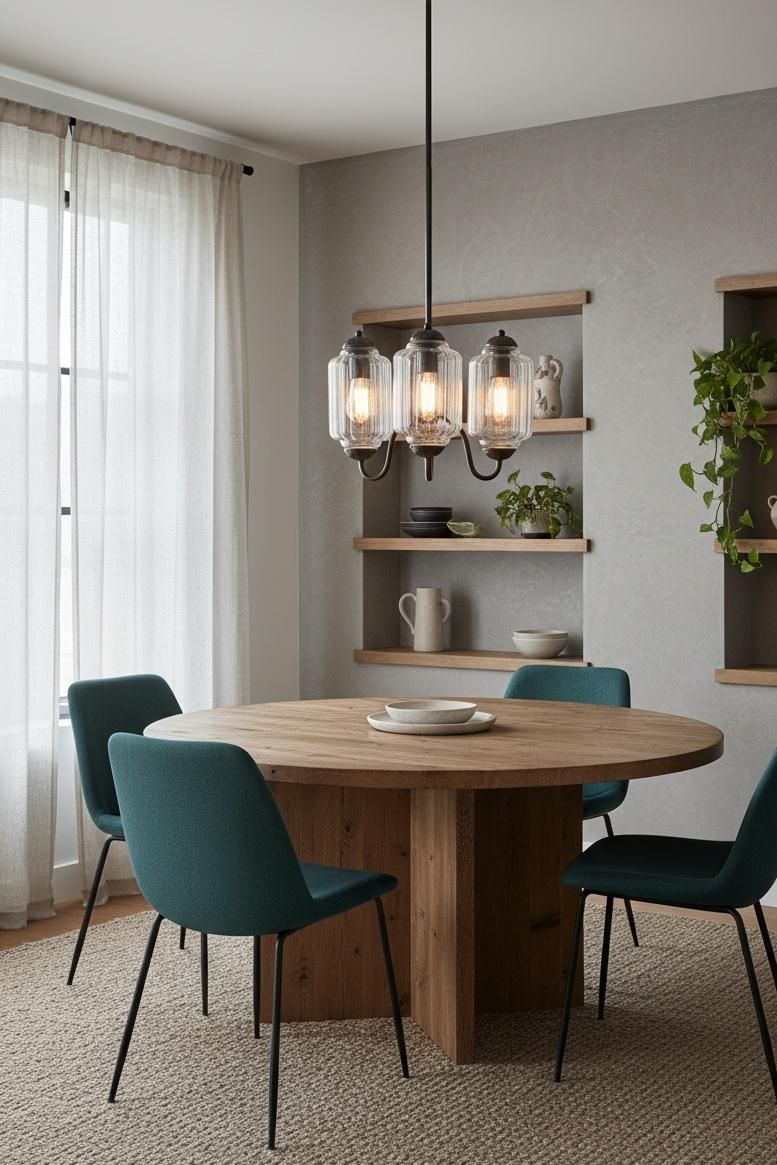 Vintage Eloise Glass Chandelier With 3 Lights