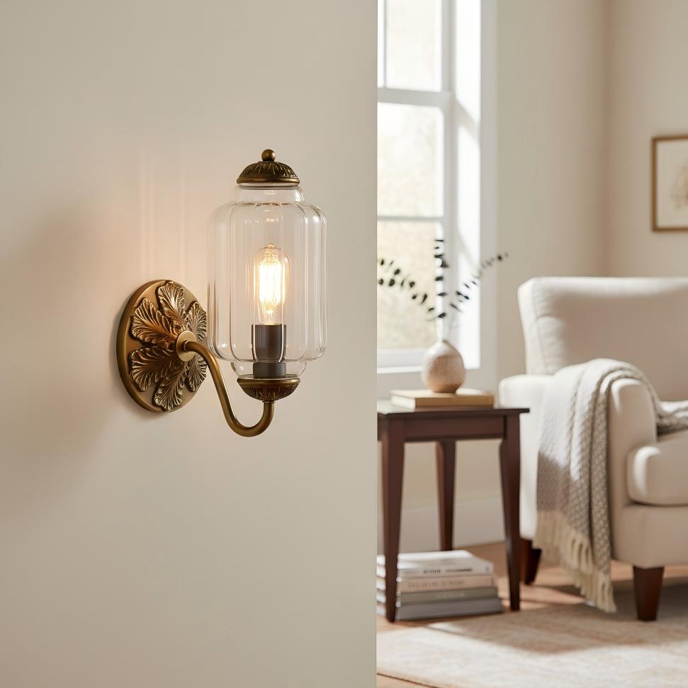 Eloise Glass Sconce - Vintage Milk Glass Wall Lamp