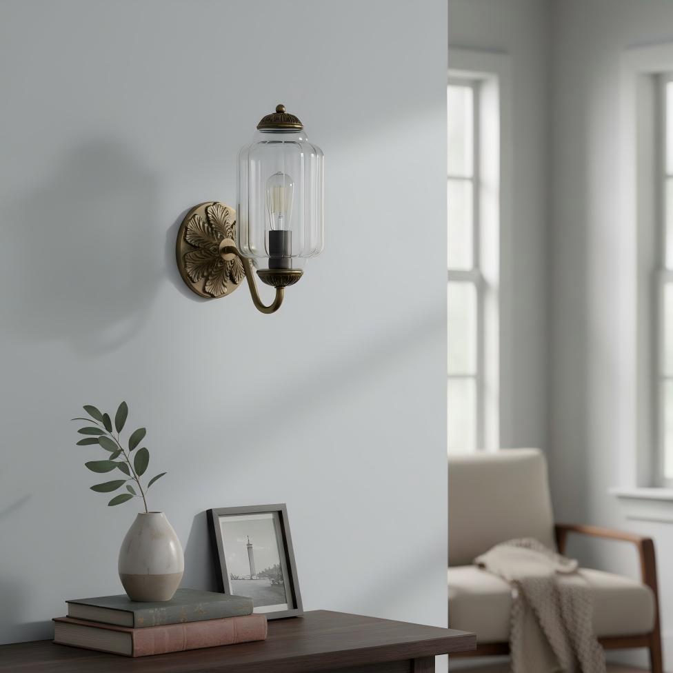 Eloise Glass Sconce - Vintage Milk Glass Wall Lamp