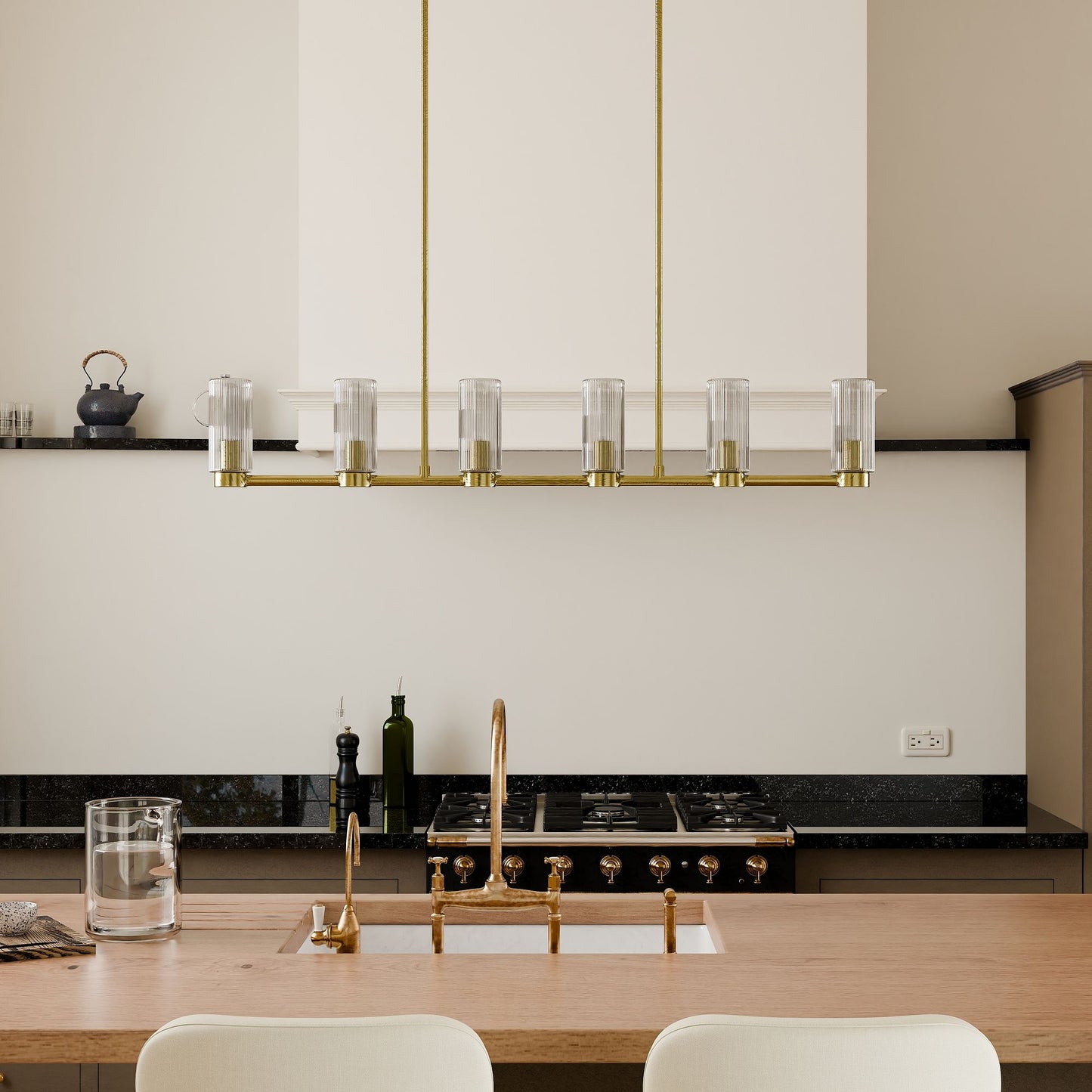 Rivora Fluted Glass Chandelier – Elegant Ribbed Lasting Design