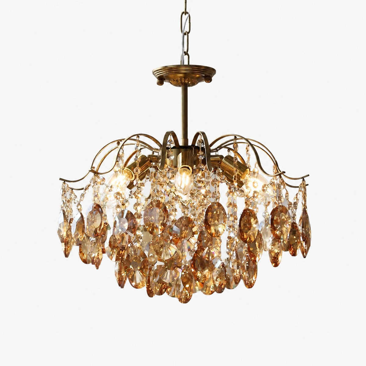 Vintage Sumptuous Teardrop Crystal Chandelier
