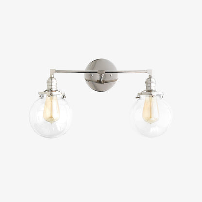 Lumio Globe Glass Globe Vanity Light - Modern Two Light Bathroom Sconce