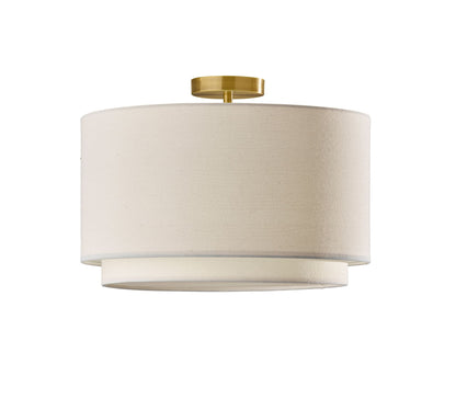 Dumora Fabric Drum Shade Ceiling Lamps - Double Layer Farmhouse Design
