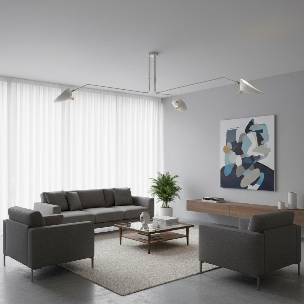 Arclume Arc Ceiling Lamp – Sculptural Design with Adjustable Arms for Modern Spaces N43