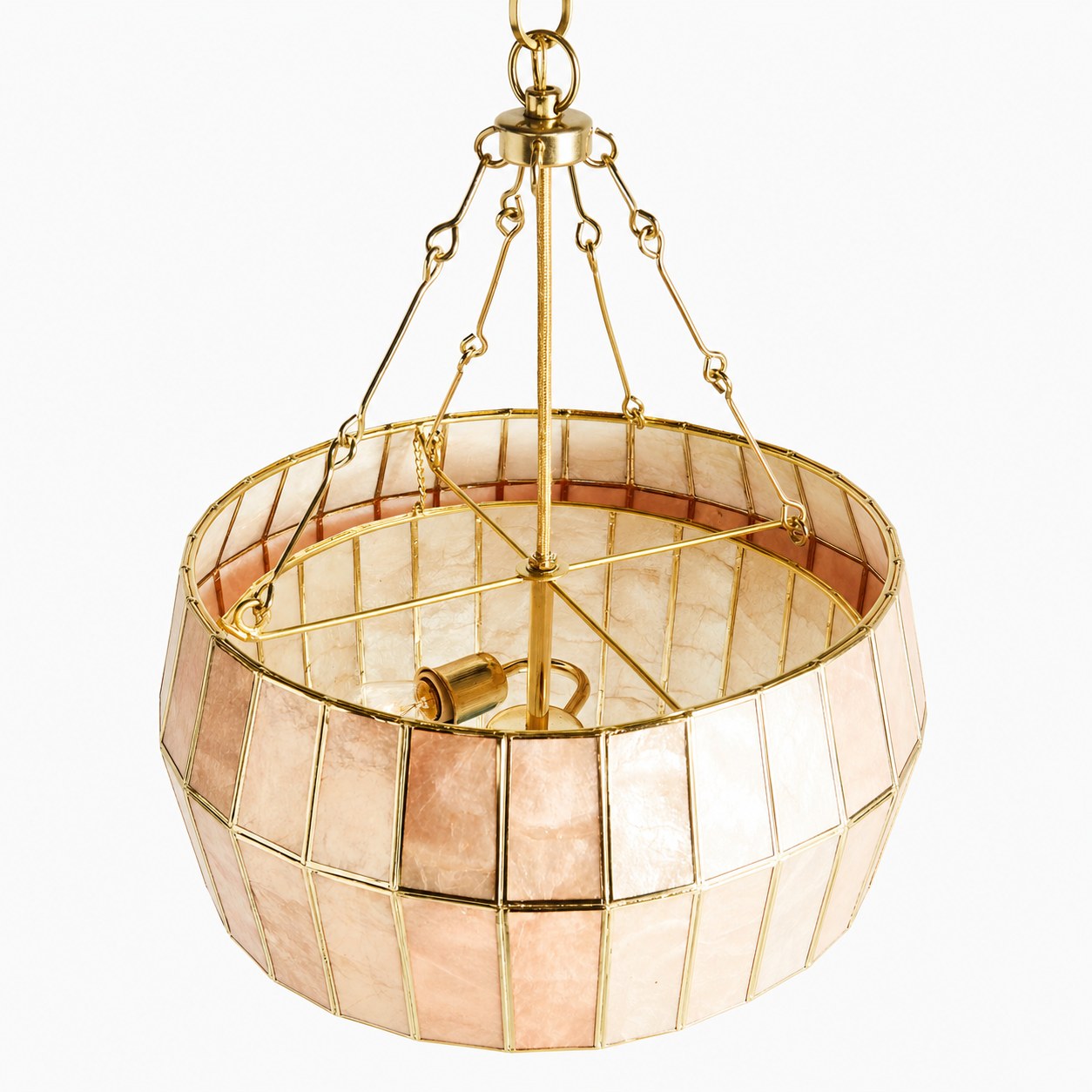 Lumica Capiz Facetten-Pendelleuchte – Elegantes natürliches Muscheldesign