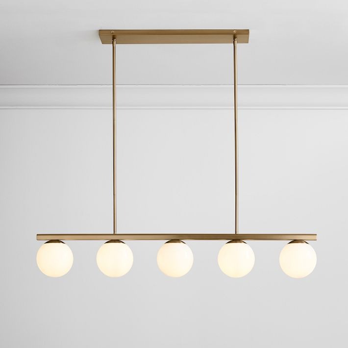 Brelia Round Light Chandelier - Modern Milk Glass Globe Ceiling Light