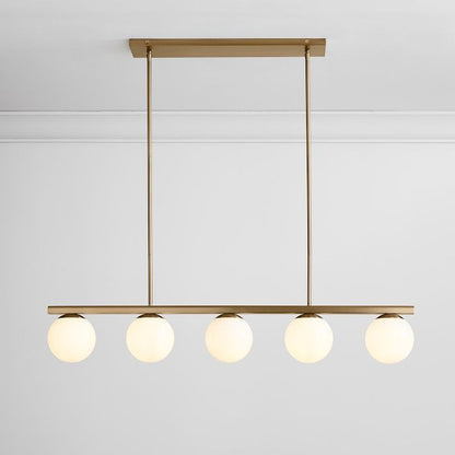 Brelia Round Light Chandelier - Modern Milk Glass Globe Ceiling Light