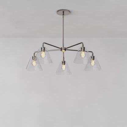 Conica Sculptural 5-Light Cone Chandelier - Modern Glass Lighting for Home