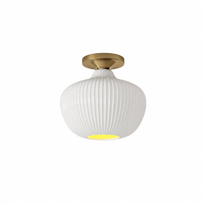 Rivrona Glass Flush Mount Ceiling Light - Modern Champagne Globe Design