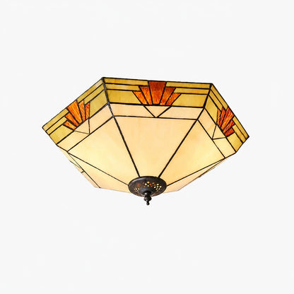 TF Nevada Glasschirm-Deckenleuchte – Halbeinbauleuchte für Eingangsbereiche und Esszimmer