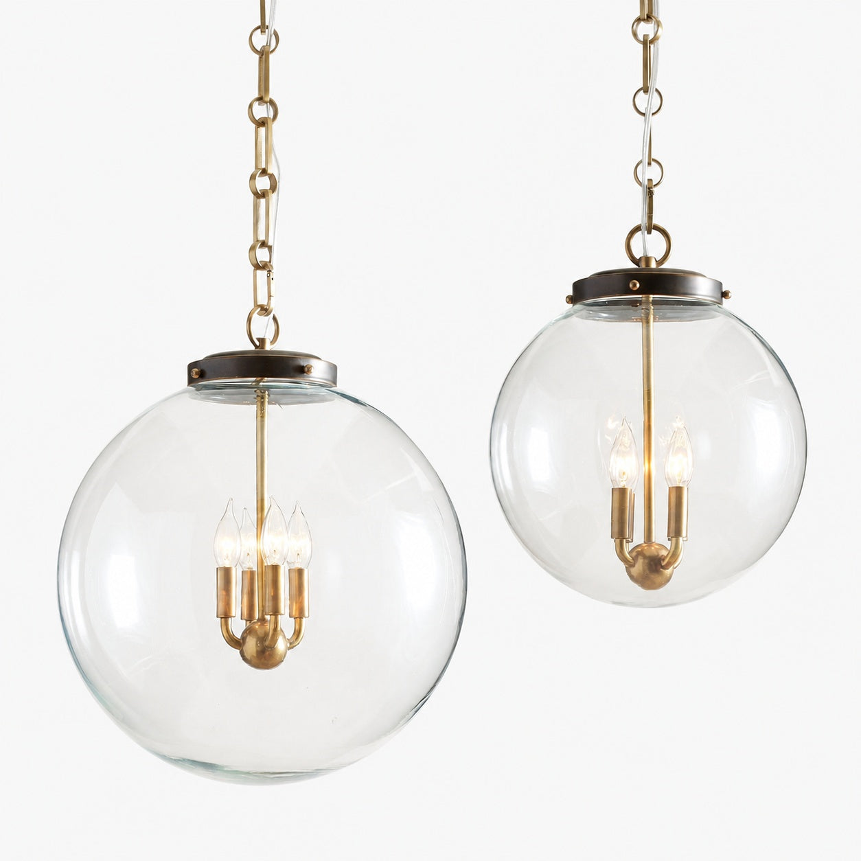 Sterling Minimalist Glass Pendant Collection - Vintage Brass Lighting Design