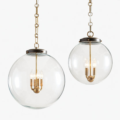 Sterling Minimalist Glass Pendant Collection - Vintage Brass Lighting Design