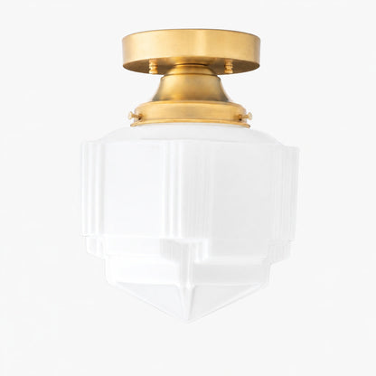Geotower Glas Art Deco Deckenleuchte - Glasleuchte - Elegante Wohnbeleuchtung
