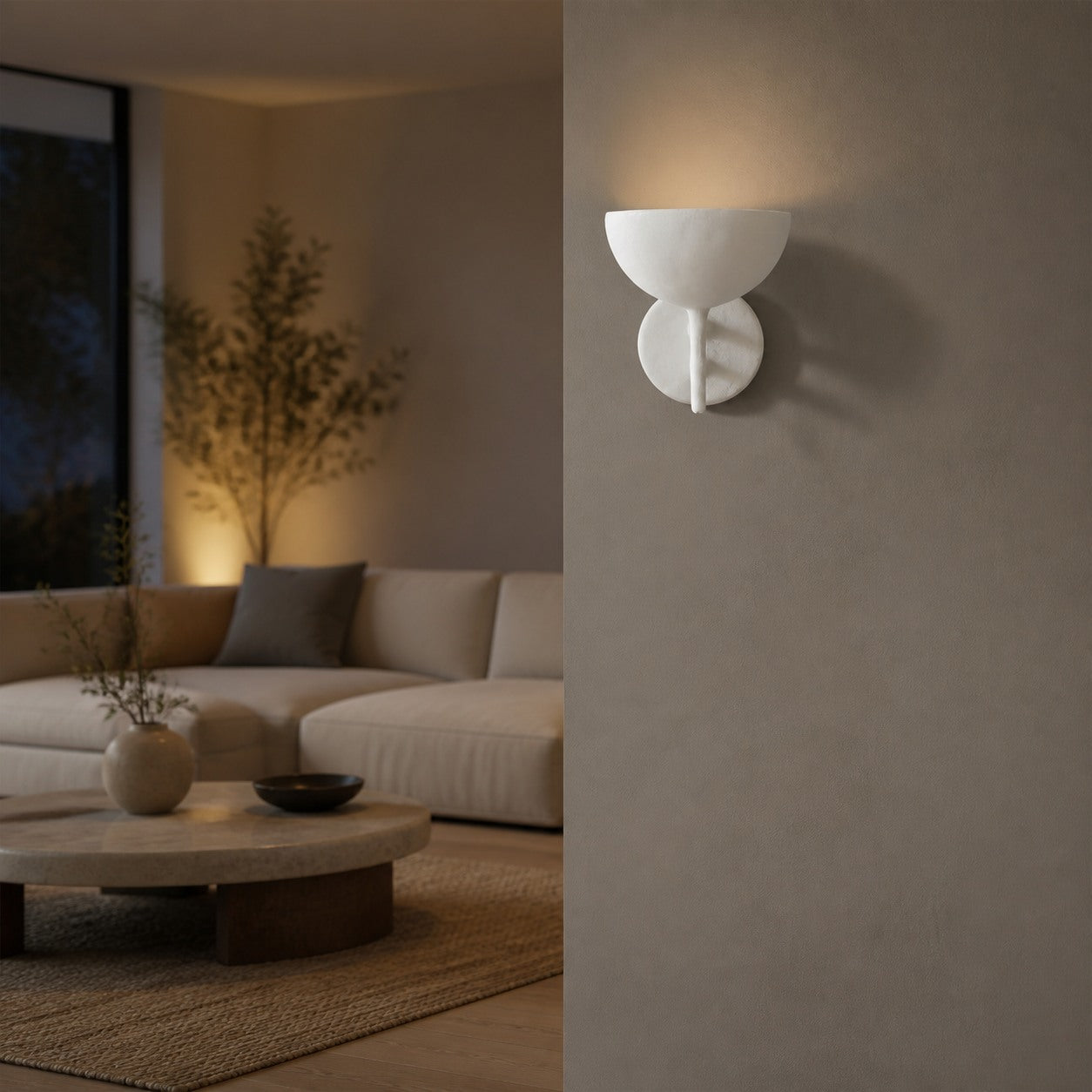 Plara Dekorative Wandleuchte – Wandleuchte aus verputztem Metall im klaren, modernen Stil für Badezimmer-Waschtische und Akzentwände