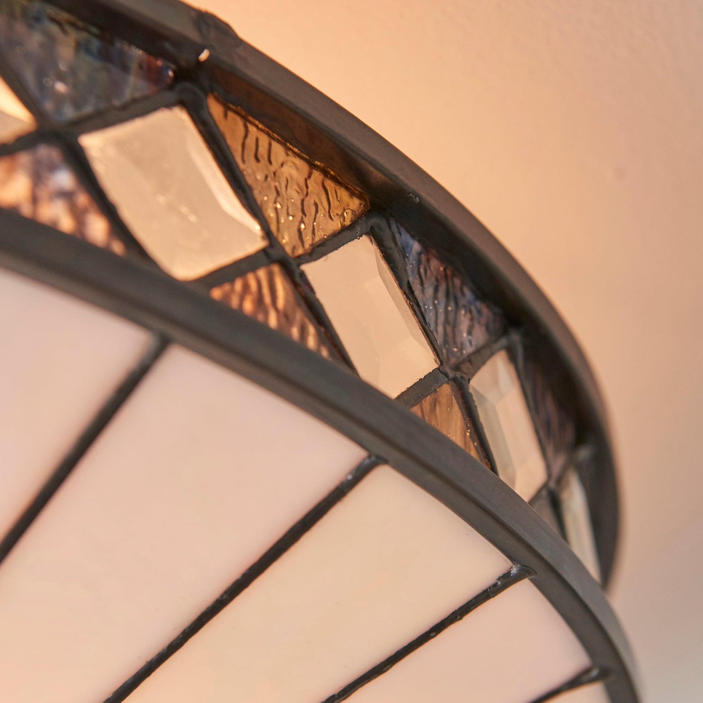 Fargo Tiffany Artistic Crystal Accents Ceiling Lamp for Living Room