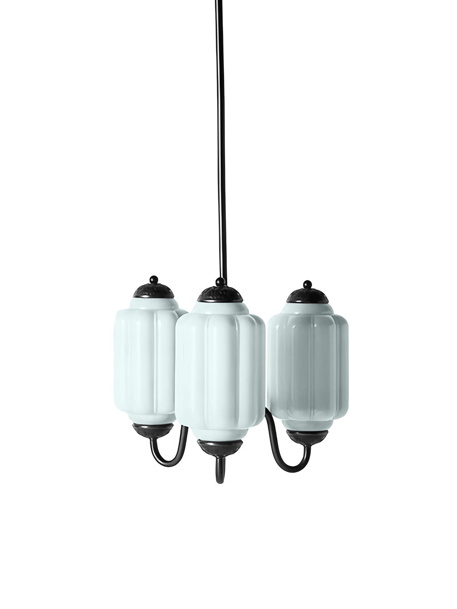 Vintage Eloise Glas Kronleuchter 3 Flammig
