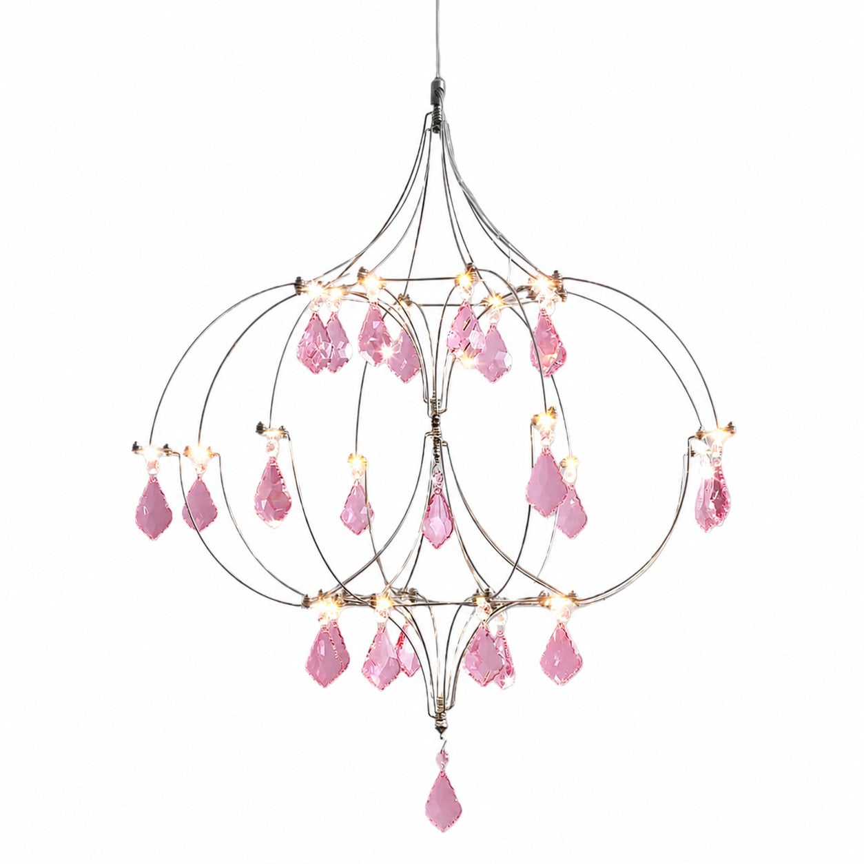 Crynora French Crystal Chandelier - Romantic Firefly Design in Luxe Style for Dining Room or Bedroom