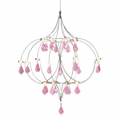 Crynora French Crystal Chandelier - Romantic Firefly Design in Luxe Style for Dining Room or Bedroom